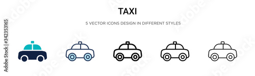 Fotografía Taxi icon in filled, thin line, outline and stroke style