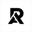 Initial letter ra or ar logo vector design template
