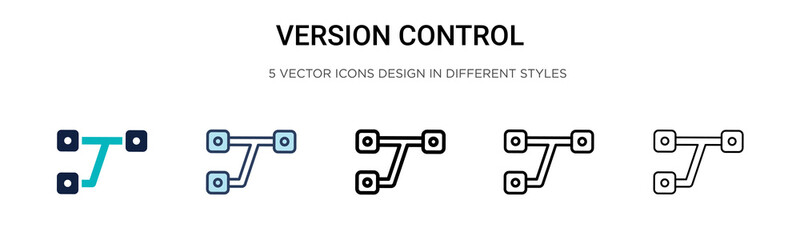 Poster - Version control icon in filled, thin line, outline and stroke style. Vector illustration of two colored and black version control vector icons designs can be used for mobile, ui, web