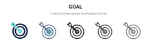 Goal Icon In Filled, Thin Line, Outline And Stroke Style. Vector Illustration Of Two Colored And Black Goal Vector Icons Designs Can Be Used For Mobile, Ui, Web