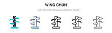 Wing Chun Icon In Filled, Thin Line, Outline And Stroke Style. Vector Illustration Of Two Colored And Black Wing Chun Vector Icons Designs Can Be Used For Mobile, Ui, Web