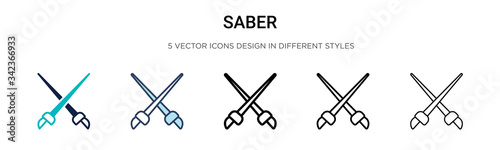 Fotografía Saber icon in filled, thin line, outline and stroke style