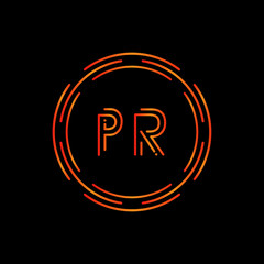 Initial Letter PR Logo Design Vector Template. PR Letter Logo Design