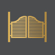 © chrupka - old gold western saloon door  icon- vector illustration