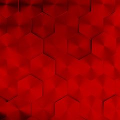 Abstract modern honeycomb background in red