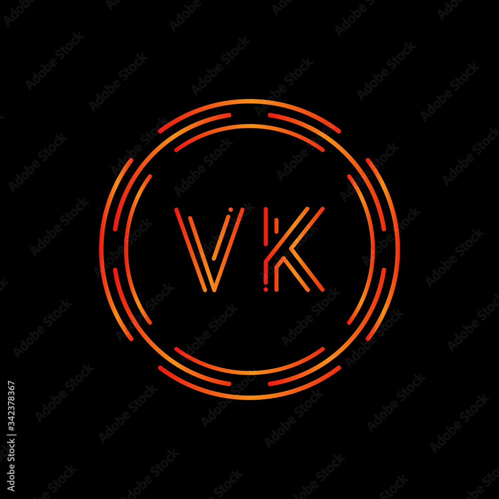 Creative Letter VK Logo Creative Typography Vector Template. Digital ...
