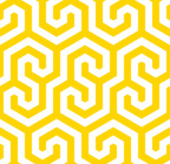 Aufkleber - Vector yellow geometric pattern. Seamless modern linear texture.