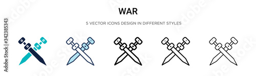 Fotografía War icon in filled, thin line, outline and stroke style