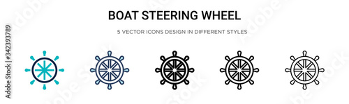 Cuadros en Lienzo Boat steering wheel icon in filled, thin line, outline and stroke style
