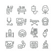 © Mykola - Medical diagnostic equipment related icons: thin vector icon set, black and white kit