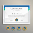 © Sarawes - Modern blue certificate template and border, for award, diploma, and printing