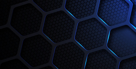 Wall Mural - futuristic technology hexagonal shape abstract metallic background vector illustration