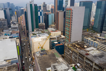 Fototapete -  Aerial view of Hong Kong city