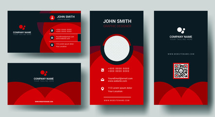 Poster - Set dark cards in a modern vector design