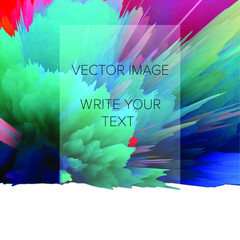 Poster - Abstract 3D explosion illustration. Colorful graphic design. Hight resolution creative background. Social media template. Vector EPS 10.