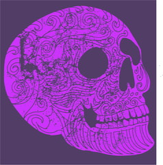 tattoo tribal skull print and embroidery graphic design vector art