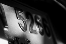 Extreme Close-up Of Numbers On Metal