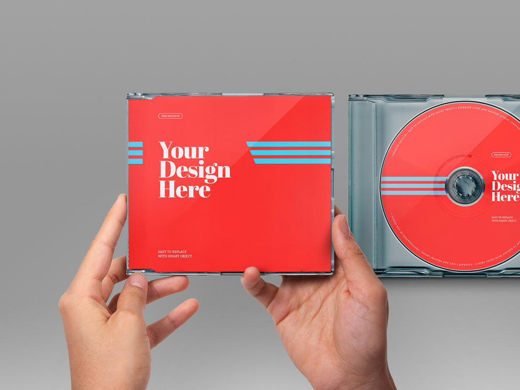 Hands Holding CD Case Mockup Stock Template | Adobe Stock