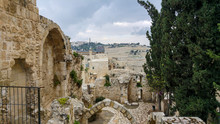 Ancient Ruins In Jewish Quarter, Old City, Jerusalem, Israel