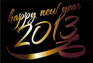 Golden new year and numbers print embroidery graphic design vector art