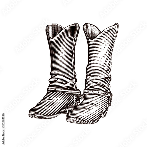 Cuadros en Lienzo western cowboy boots or leather boots