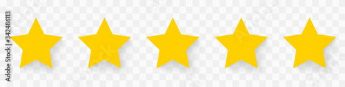 Fotomural 5 gold stars quality rating icon