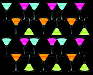 Wall Mural - cocktail glasses graphic design vector art