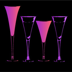 Wall Mural - cocktail glasses graphic design vector art