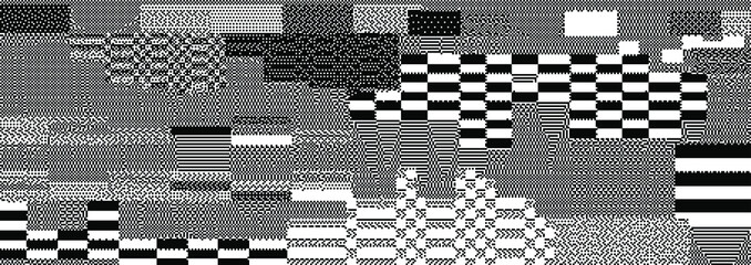 Poster - Glitch datamoshing camera effect. Retro VHS background like in old video tape rewind or no signal TV screen. Vaporwave and cyberpunk style vector illustration.