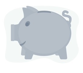 Piggy bank - home investment. Vector flat design illustration.