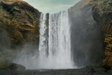 Very famous and dramatic waterfall Skogafoss in Iceland