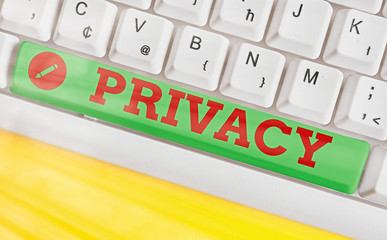 Fototapete - Word writing text Privacy. Business photo showcasing Right to keep demonstratingal matters and information as a secret