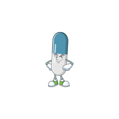 Poster - Vitamin pills mascot design style with grinning face