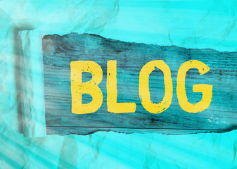 Poster - Word writing text Blog. Business photo showcasing regularly updated website web page run by individual