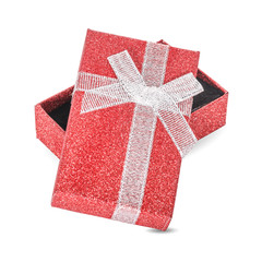 Red gift box isolated on white background