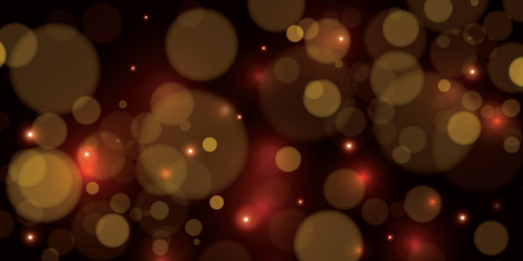 Vector background with golden bokeh dust, blur effect sparks