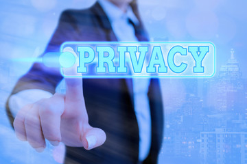 Fototapete - Conceptual hand writing showing Privacy. Concept meaning Right to keep demonstratingal matters and information as a secret