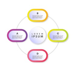 Naklejka na meble Vector infographics timeline design template with 3d paper label can be used for workflow with 4 options