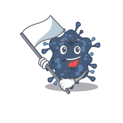 Sticker - A nationalistic bacteria neisseria mascot character design with flag