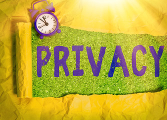 Fototapete - Writing note showing Privacy. Business concept for Right to keep demonstratingal matters and information as a secret