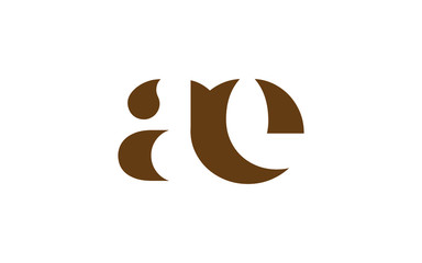 ae or ea and a, e lowercase letter initial logo design, vector template