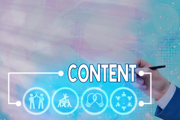 Poster - word writing text content. business photo showcasing things included in something marketing material