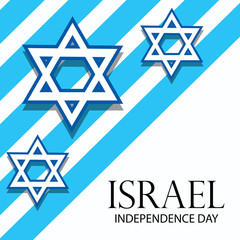 Sticker - Vector illustration of a Background for Israel Independence Day.