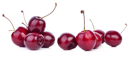 Cherry healthy fresh fruit from nature isolated on a white background.