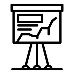 Poster - Flip chart and graph icon. Outline flip chart and graph vector icon for web design isolated on white background