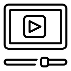 Poster - Internet video icon. Outline internet video vector icon for web design isolated on white background