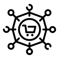 Poster - Customer trolley icon. Outline customer trolley vector icon for web design isolated on white background