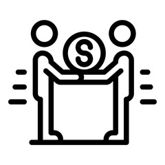 Poster - Business partners icon. Outline business partners vector icon for web design isolated on white background