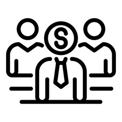 Poster - Business management icon. Outline business management vector icon for web design isolated on white background