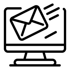 Poster - Email on display icon. Outline email on display vector icon for web design isolated on white background